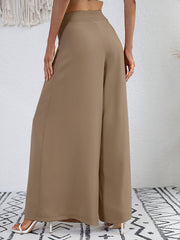 Women's new khaki high waist thin wide leg trousers