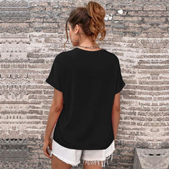 Women's new round neck basic short sleeve women's solid color T-shirt