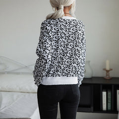 Women's New Leopard Pattern Long Sleeve Women's Sweater