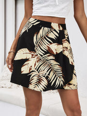 Women's new slim fitting and slimming printed A-line half short skirt