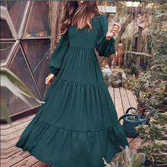 A-Z Women's New Solid Color Swing Style Dress