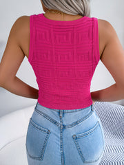 Women's new hollowed-out sleeveless closure top with exposed navel sweater