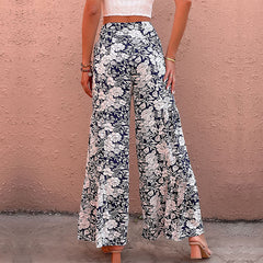 Women's pants Printed high waist micro flare pants Women