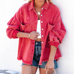 A-Z women's new tattered shirt style jacket