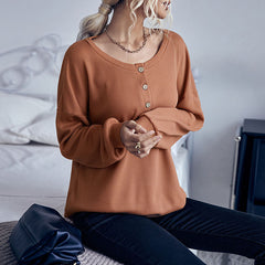 Women's New Casual Solid Color Long Sleeve T-Shirt