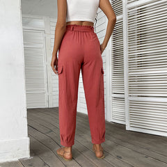 Women's New Solid High Waist Casual Pants