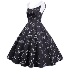 A-Z Women's New Sleeveless Printing Slim Large Swing Dress