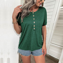 Women's New Short Sleeve Women's Solid Color Fashion Top