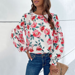 Women's new style with long sleeve printed shirt underneath