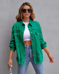 A-Z women's new worn-out loose denim jacket