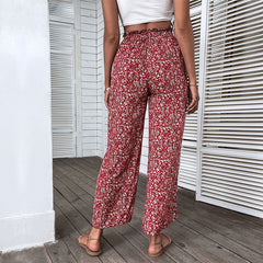 Women's New Cotton High Waist Split Wide Leg Pants