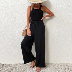 Women's new black loose fitting jumpsuit