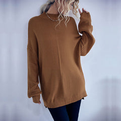 Women's New Solid Color Long Sleeve Half High Neck Sweater