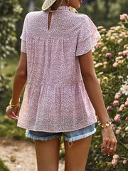 Women's new summer polka dot short sleeve chiffon shirt