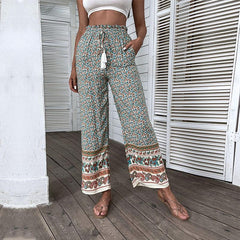 Women's New Printed Loose Wide Leg Pants