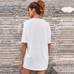 Women's New Letter Short Sleeve Long T-shirt