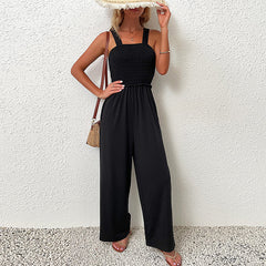 Women's new black loose fitting jumpsuit