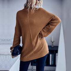 Women's New Solid Color Long Sleeve Half High Neck Sweater