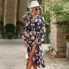 Women's New Printed Autumn Winter Long Sleeve Dress