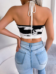 Women's new waistband halter top with exposed navel sweater