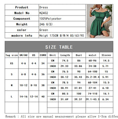 A-Z Women's New Solid One Line Neck Bubble Sleeve Dress