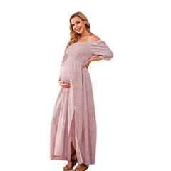 A-Z Women's New Square Neck Bubble Sleeve Pregnant Women's Dress