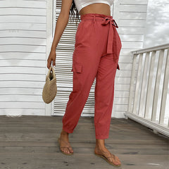 Women's New Solid High Waist Casual Pants