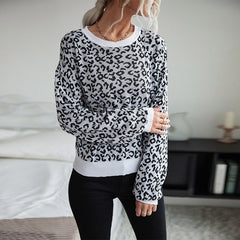 Women's New Leopard Pattern Long Sleeve Women's Sweater