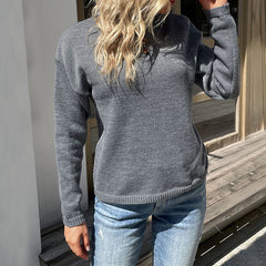 Women's New Solid Color Casual Long Sleeve Autumn Sweater