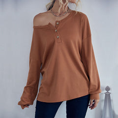 Women's New Casual Solid Color Long Sleeve T-Shirt