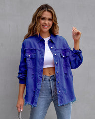 A-Z women's new worn-out loose denim jacket