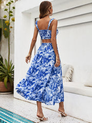 Women's New Two Piece Printed Sling Dress Set