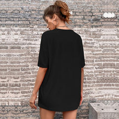 Women's New Solid Round Neck Half Sleeve Women's T-Shirt