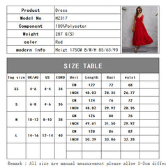 Women's New Big Red Strap Dress