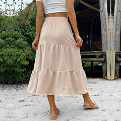 Women's new solid color skirt