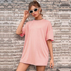 Women's New Solid Round Neck Half Sleeve Women's T-Shirt