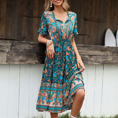 Fashion Women's Holiday Style Printed Dress