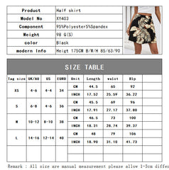 Women's new slim fitting and slimming printed A-line half short skirt