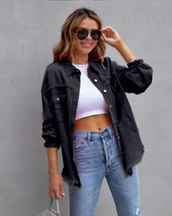 A-Z women's new worn-out loose denim jacket