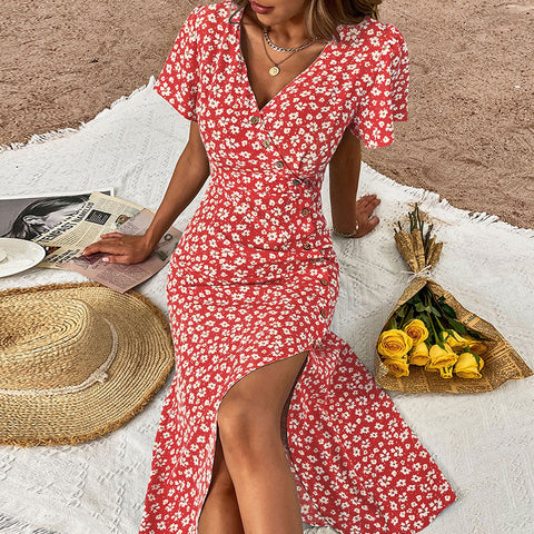 Women's New Slim Fit Holiday Style Print Dress