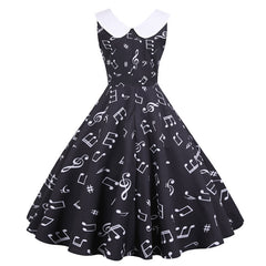 A-Z Women's New Sleeveless Printing Slim Large Swing Dress