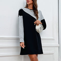 Women's new contrast loose fitting dress