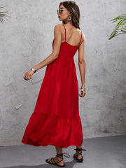 Women's New Big Red Strap Dress