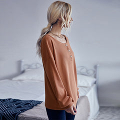 Women's New Casual Solid Color Long Sleeve T-Shirt