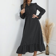 Women's Spring New Long Sleeve Polka Dot Dress