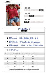 Women's New Casual Loose V-neck Printed Short Sleeve Shirt