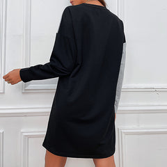 Women's new contrast loose fitting dress