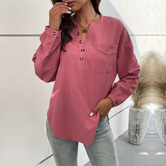 Women's new irregular long-sleeved shirt