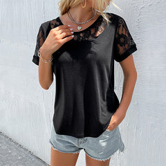 Women's New Black Short Sleeve Women's Shirt