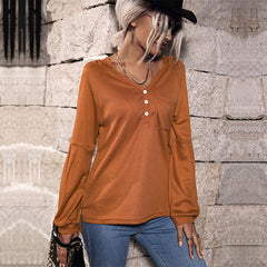 Women's New Solid Long Sleeve Hooded T-Shirt